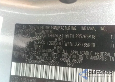 2023 Toyota Highlander Xle from USA, damaged, VIN 5TDKDRAH7PS526512